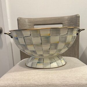 MacKenzie-Childs Checkered Bowl with Gold Accents